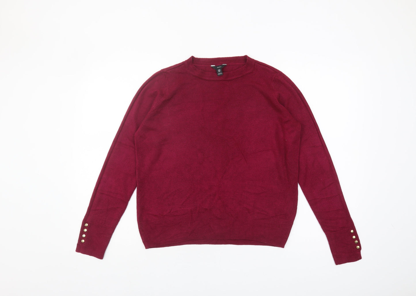 Womens UK Size 12 M&Co Red Pullover Jumper