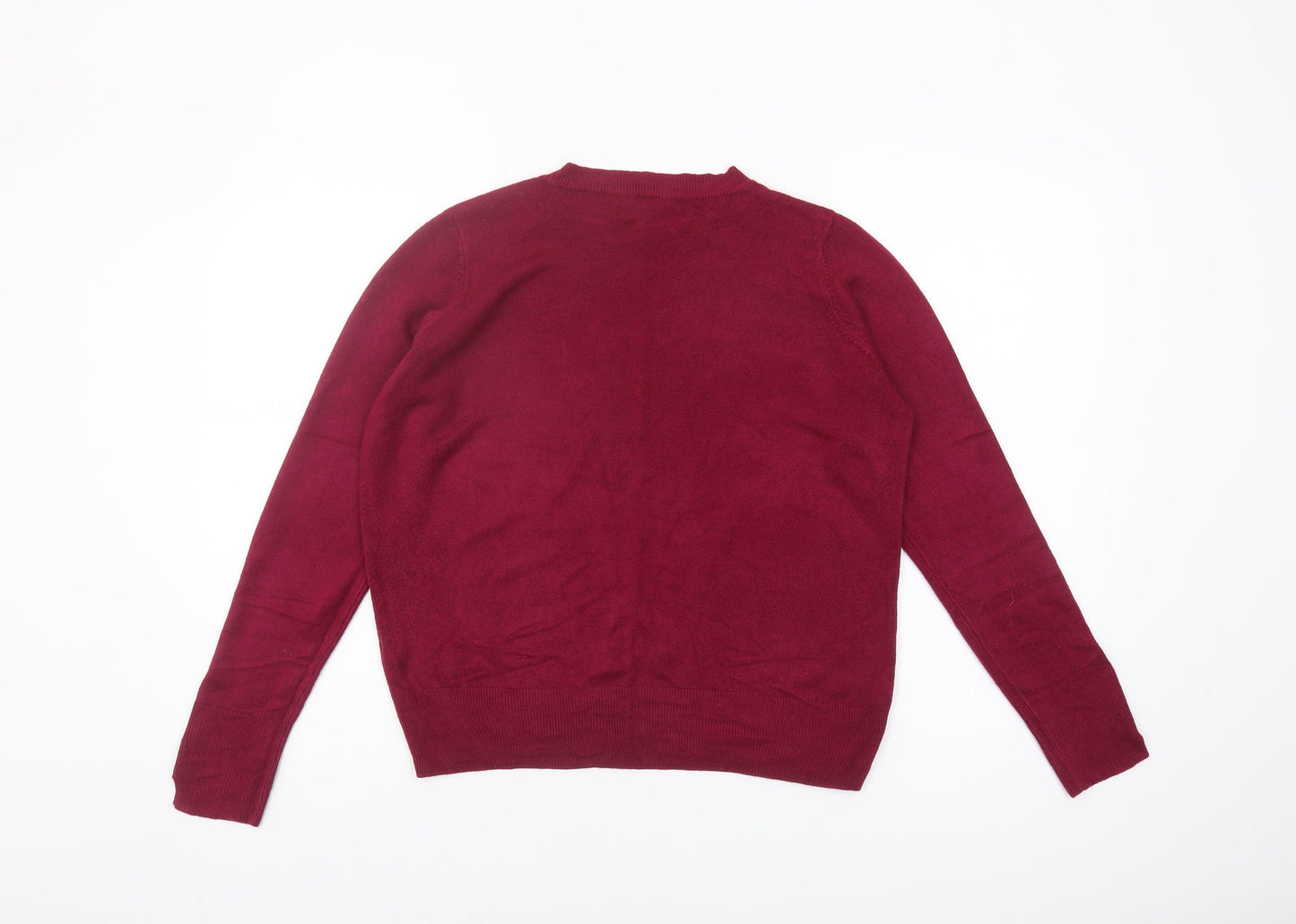 Womens UK Size 12 M&Co Red Pullover Jumper