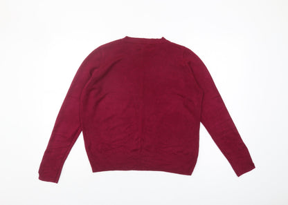 Womens UK Size 12 M&Co Red Pullover Jumper