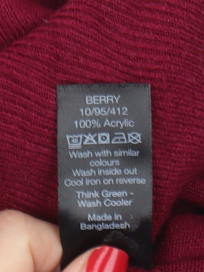 Womens UK Size 12 M&Co Red Pullover Jumper