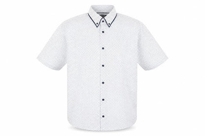 Debenhams Men's White 2XL Short Sleeve Geometric Shirt
