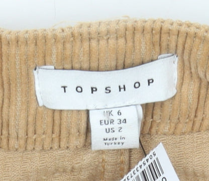 Womens UK Size 6 Topshop Straight & Pencil Corduroy Skirt