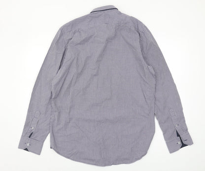 Man at LA Men's Grey Check Cotton Button-Up Shirt
