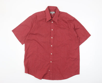 Marks and Spencer Red Short Sleeve Shirt Men's Size 42