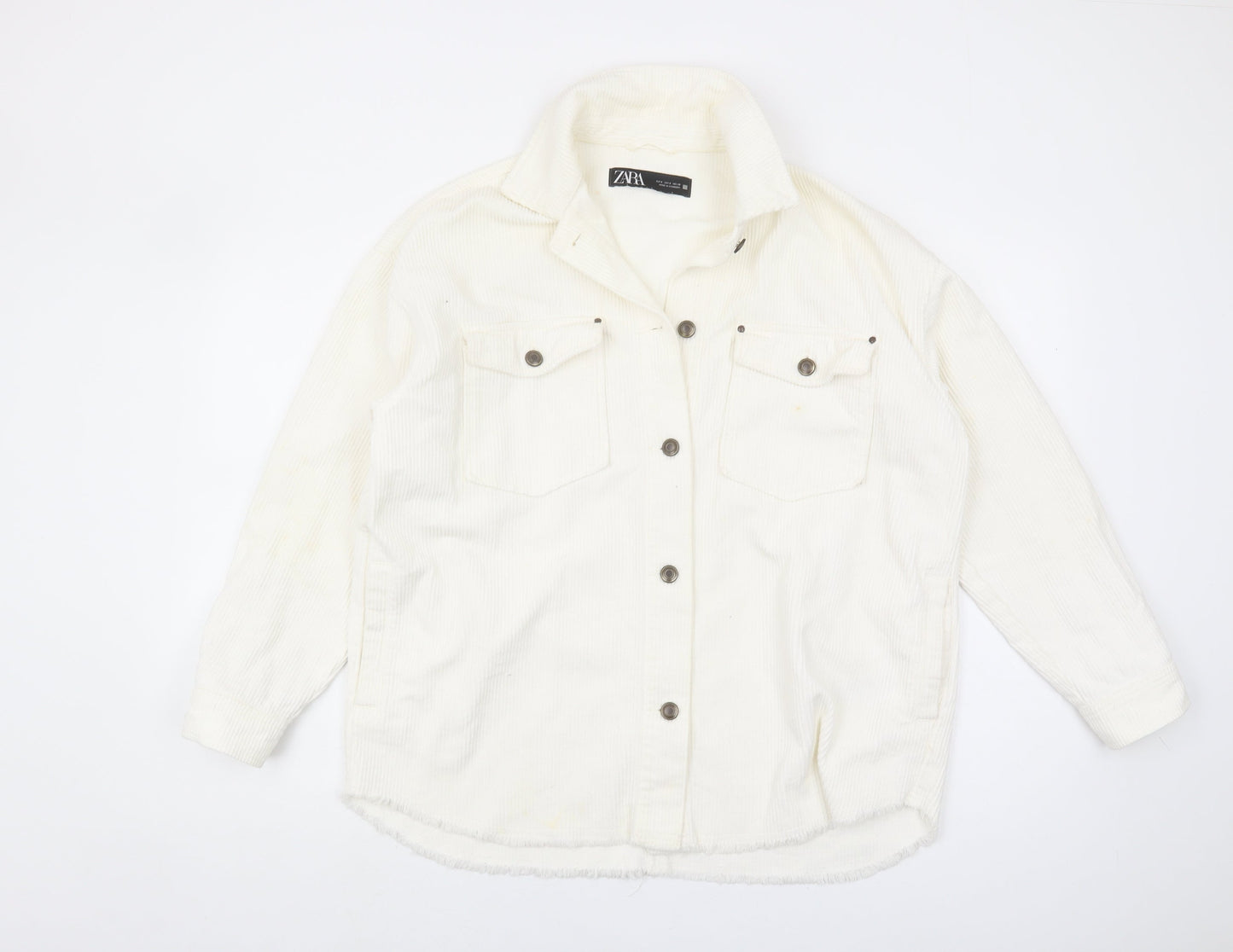Womens UK Size S Zara Ivory Basic Jacket