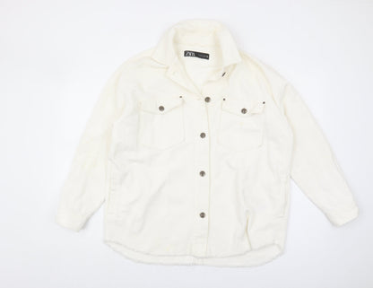 Womens UK Size S Zara Ivory Basic Jacket