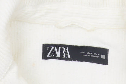 Womens UK Size S Zara Ivory Basic Jacket