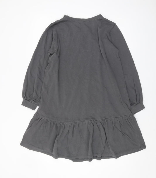 John Lewis Grey XS Shift Dress, Casual, Long Sleeve