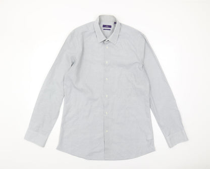 Next Men's White Geometric Slim Fit Shirt 16