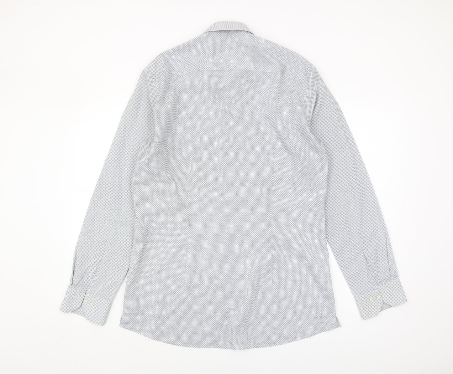 Next Men's White Geometric Slim Fit Shirt 16