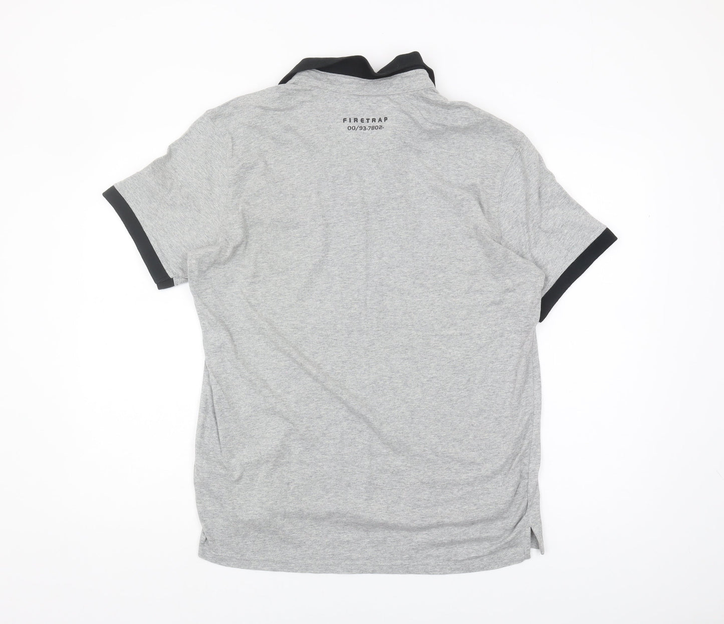 Firetrap Men's Grey Polo Shirt XL Short Sleeve Casual