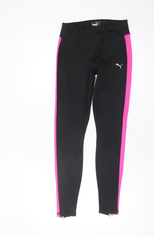 Puma Women's Black Pink Running Leggings, Size 8