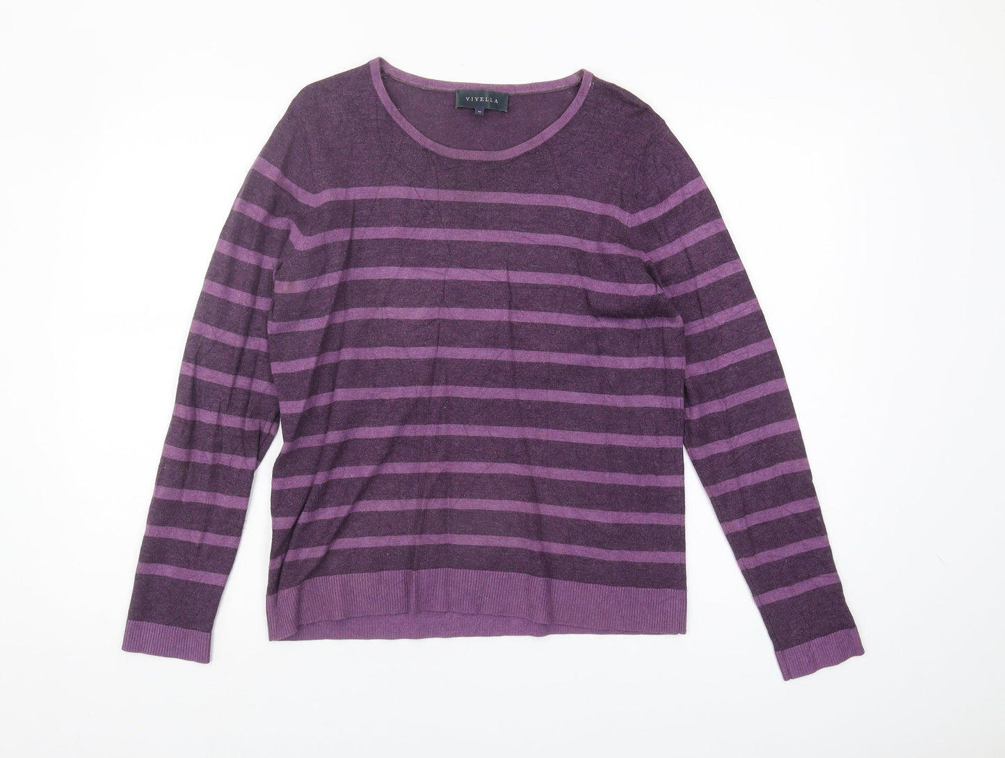 Womens UK Size M Viyella Purple Pullover Jumper