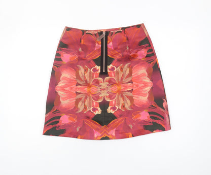 Ted Baker Women's Multicoloured Floral A-Line Skirt - L