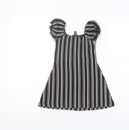 Firetrap Girls Black Striped Puff Sleeve Dress 2-3 Years