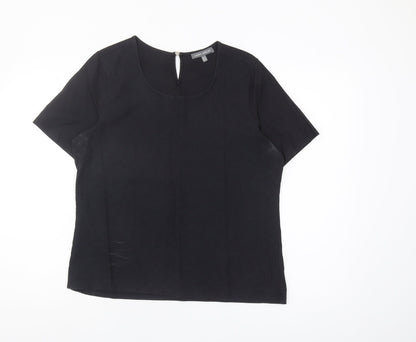 Laura Ashley Women's Black Blouse, Size 14, Classic Style