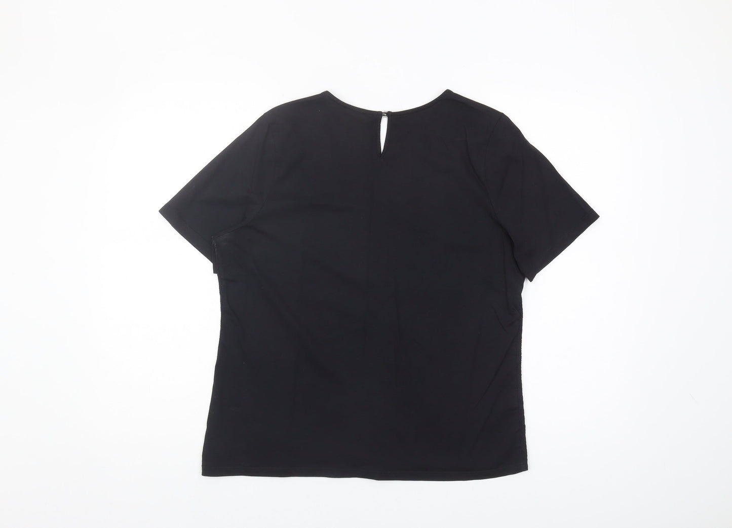 Laura Ashley Women's Black Blouse, Size 14, Classic Style