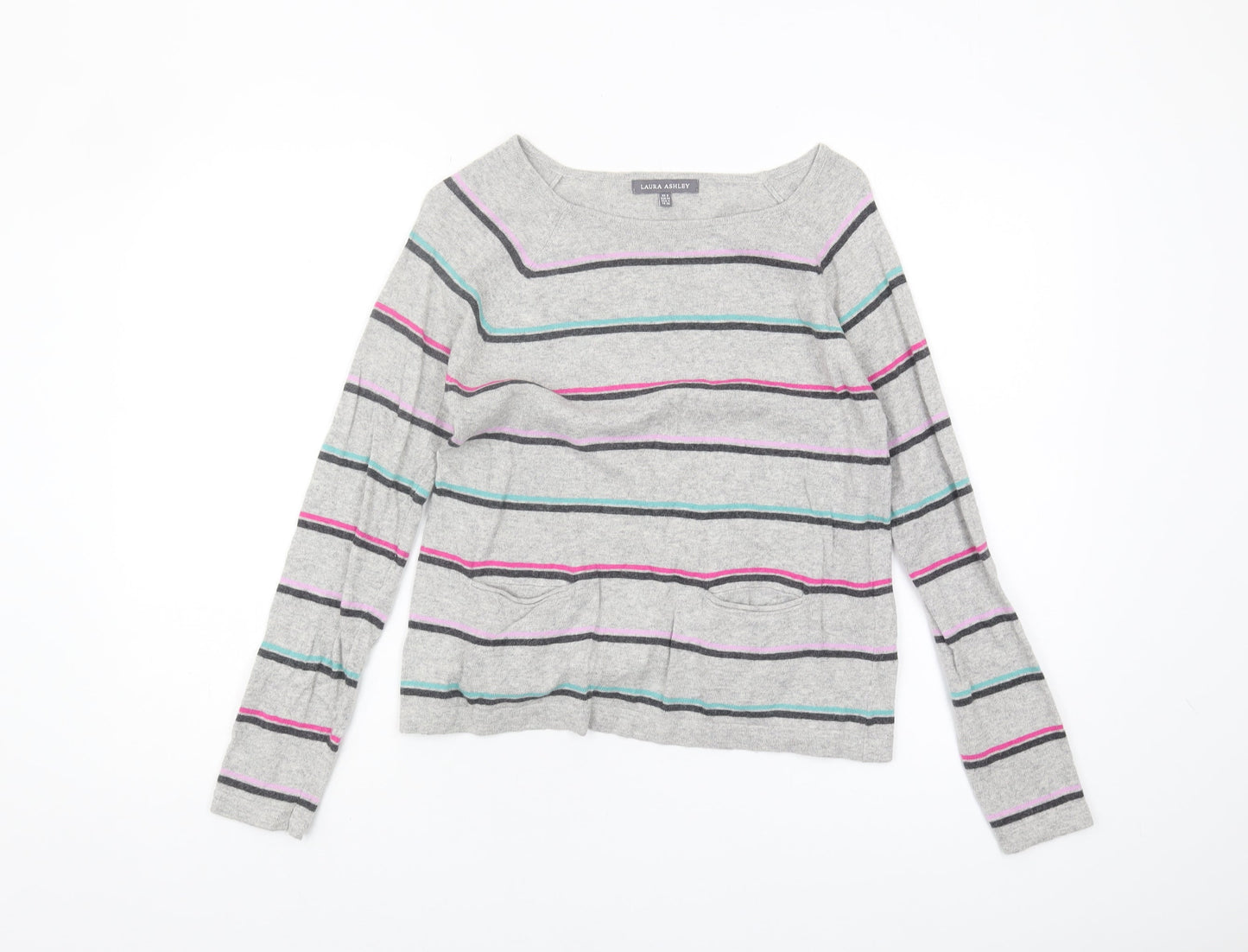 Womens UK Size S Laura Ashley Grey Pullover Jumper