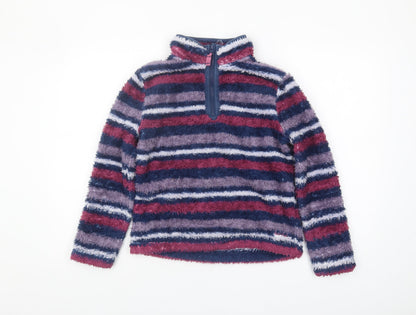 Weird Fish Girls Multicoloured Striped Fleece Sweatshirt 11-12Y