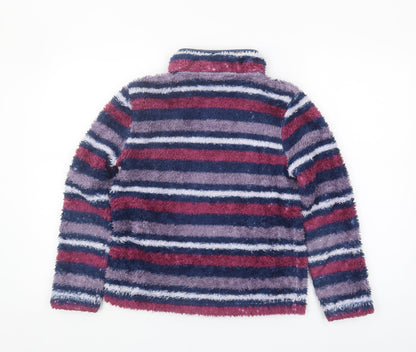 Weird Fish Girls Multicoloured Striped Fleece Sweatshirt 11-12Y