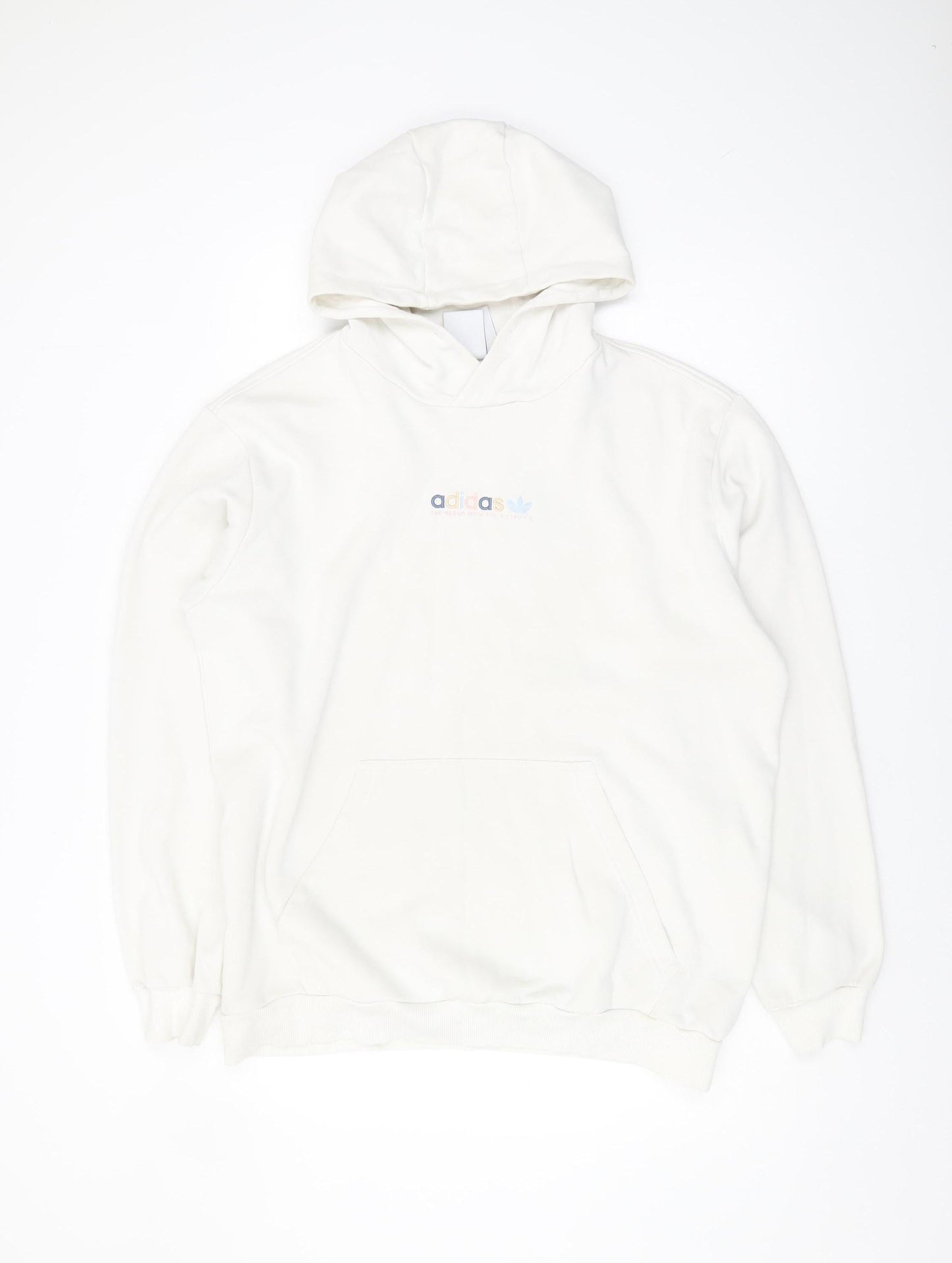 Mens UK Size L adidas White Pullover Hoodie