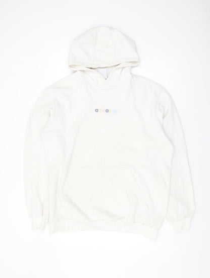 Mens UK Size L adidas White Pullover Hoodie