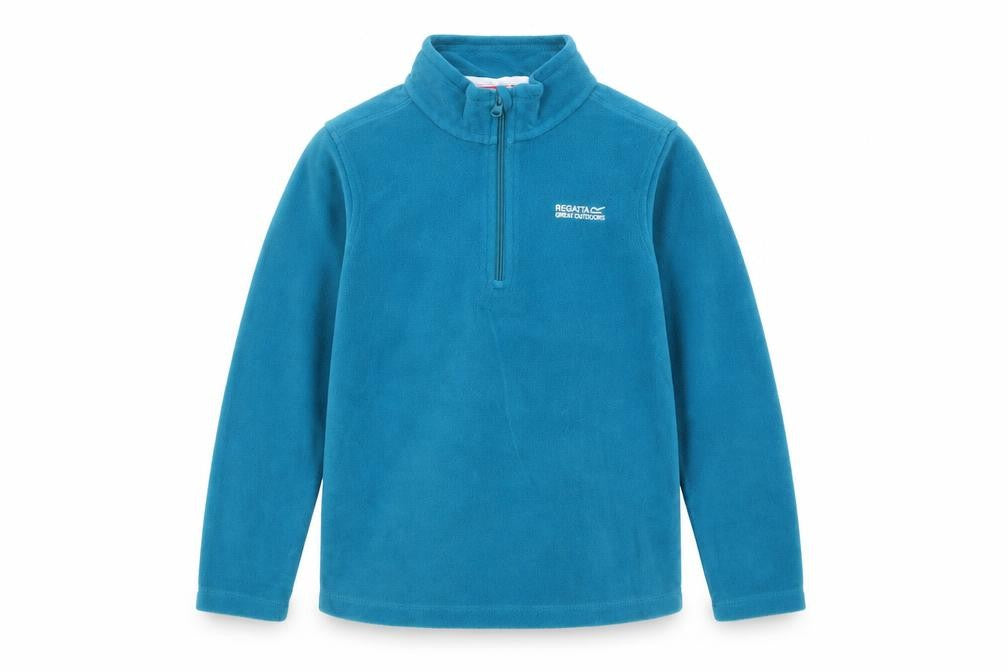 Front view of Regatta boys’ blue fleece 1/2 zip sweatshirt 11-12 years