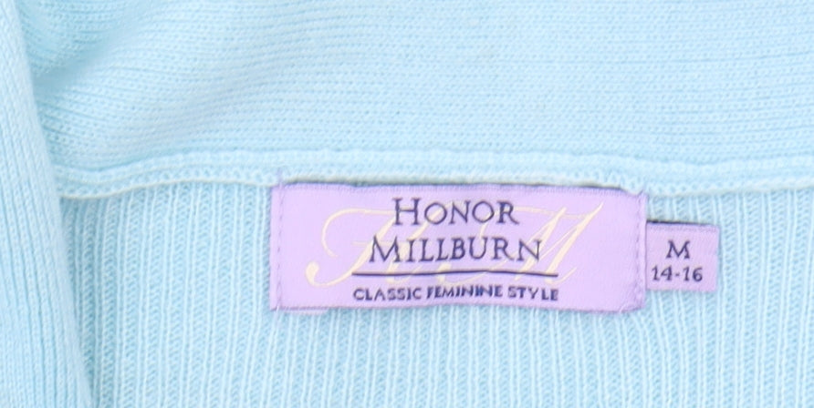 Honor Millburn Women's Blue Open Front Cardigan M
