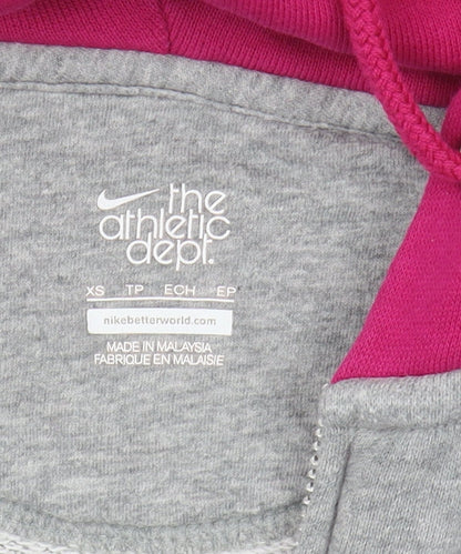 Nike Women's Grey Pink XS Full Zip Hoodie Activewear