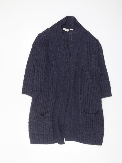 Womens UK Size 8 Fat Face Blue Cardigan Jumper
