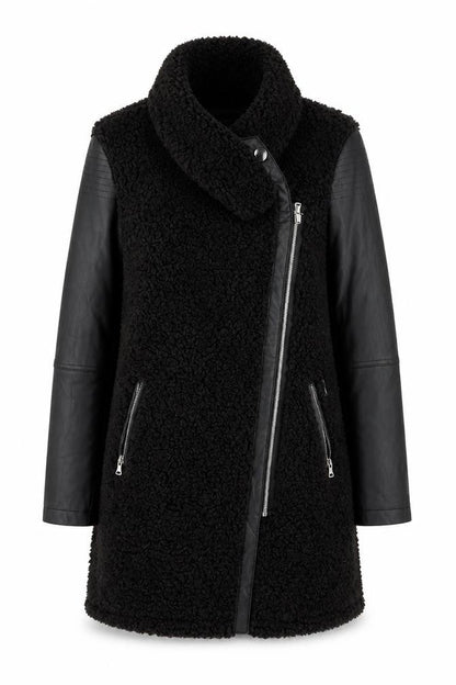 Firetrap Women's Black Faux Fur Mid-Length Jacket (S)