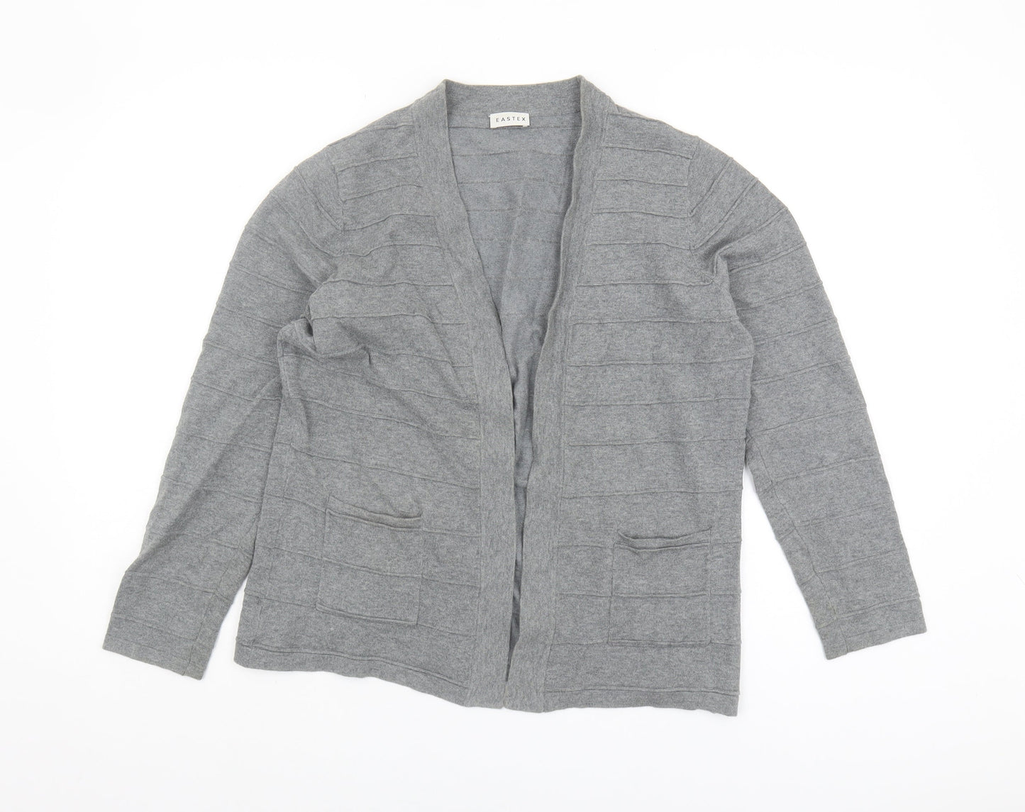 Eastex Women’s Grey Long Sleeve Open Front Cardigan Size 12