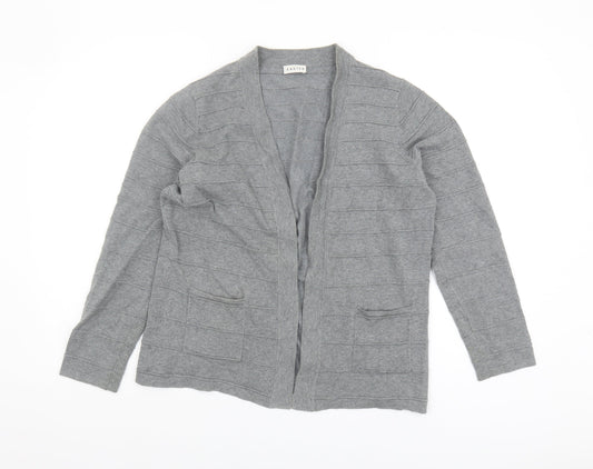 Eastex Women’s Grey Long Sleeve Open Front Cardigan Size 12