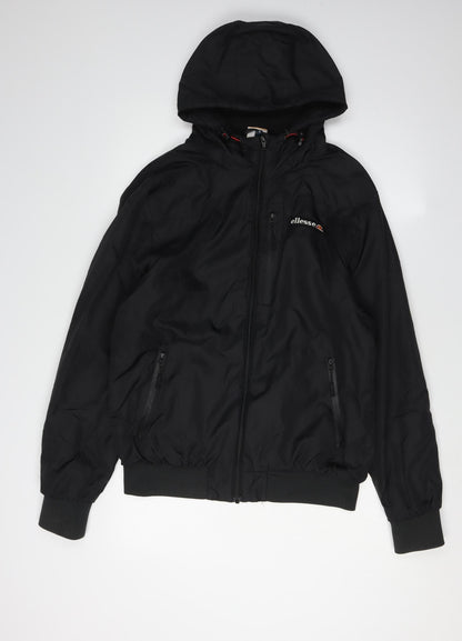 Mens UK Size S ellesse Black Windbreaker Coat