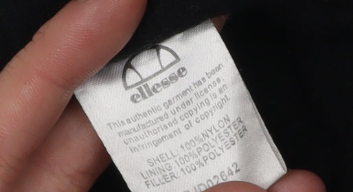 Mens UK Size S ellesse Black Windbreaker Coat