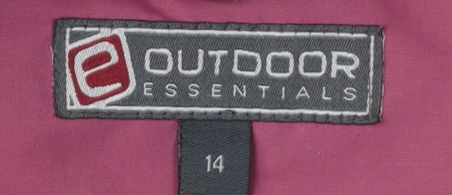 Womens UK Size 14 Outdoor Essentials Pink Parka Coat