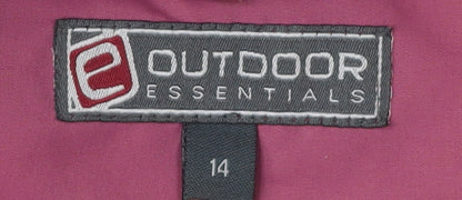 Womens UK Size 14 Outdoor Essentials Pink Parka Coat