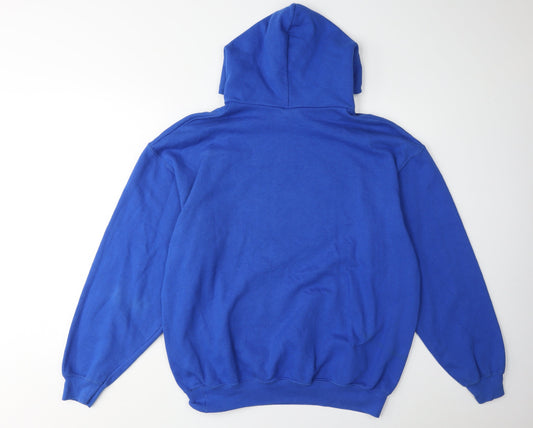 Superman Men's Blue Pullover Logo Hoodie L