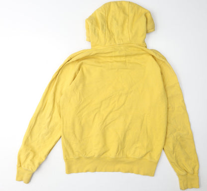 Mens UK Size L Crosshatch Yellow Pullover Hoodie