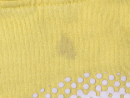 Mens UK Size L Crosshatch Yellow Pullover Hoodie