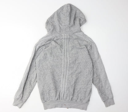 Adidas Women's Grey Full Zip Hoodie, S, Lightweight Casual