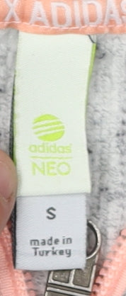 Adidas Women's Grey Full Zip Hoodie, S, Lightweight Casual