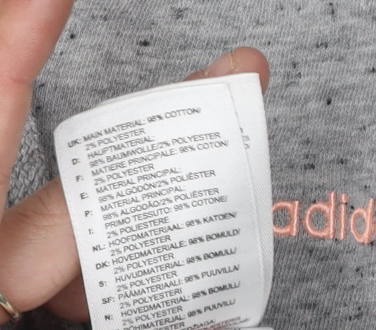 Adidas Women's Grey Full Zip Hoodie, S, Lightweight Casual