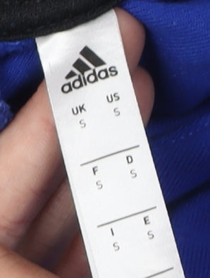 Adidas Men's Blue S Hoodie, Pullover with Logo, Gym Wear