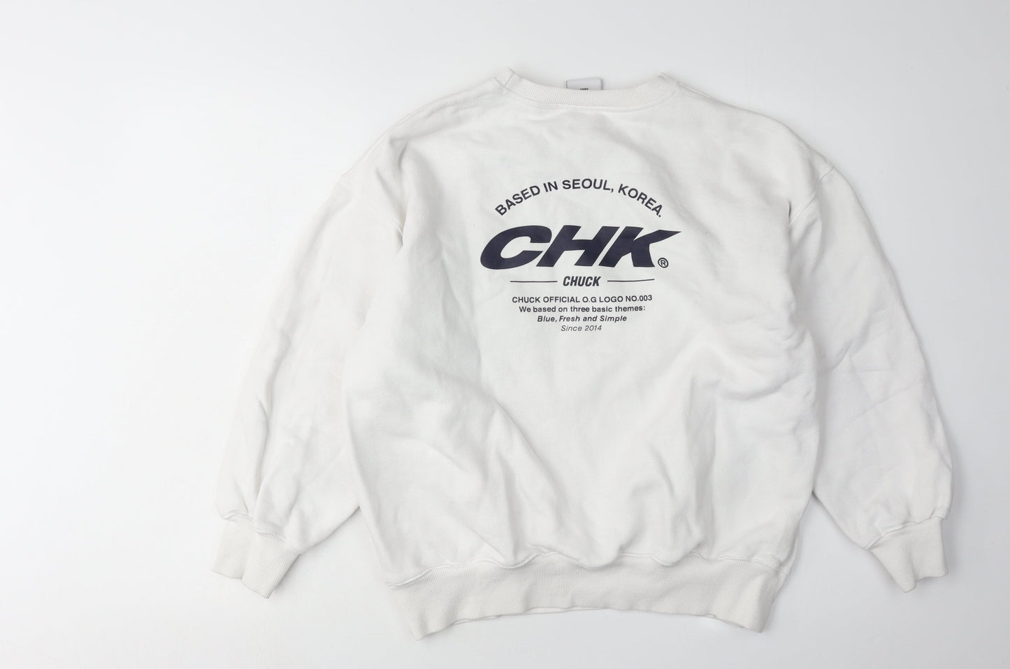 Chuck White Unisex Sweatshirt, Size S, Cotton, New