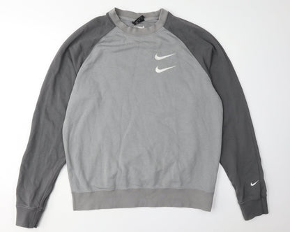 Mens UK Size M Nike Grey Pullover Sweatshirt