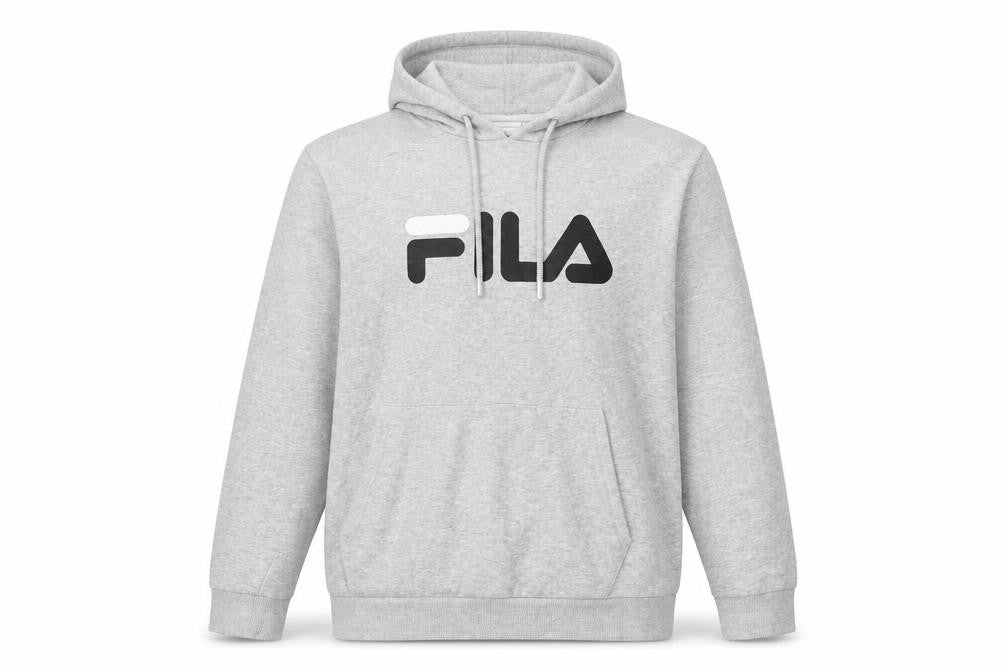 Fila Men's Grey Hoodie S Pullover Logo Style