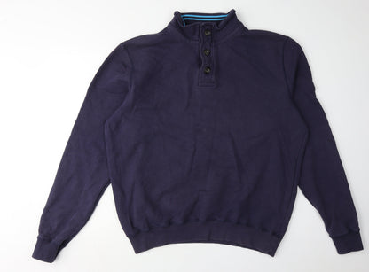 Joseph Turner Blue Henley Sweatshirt Men Large