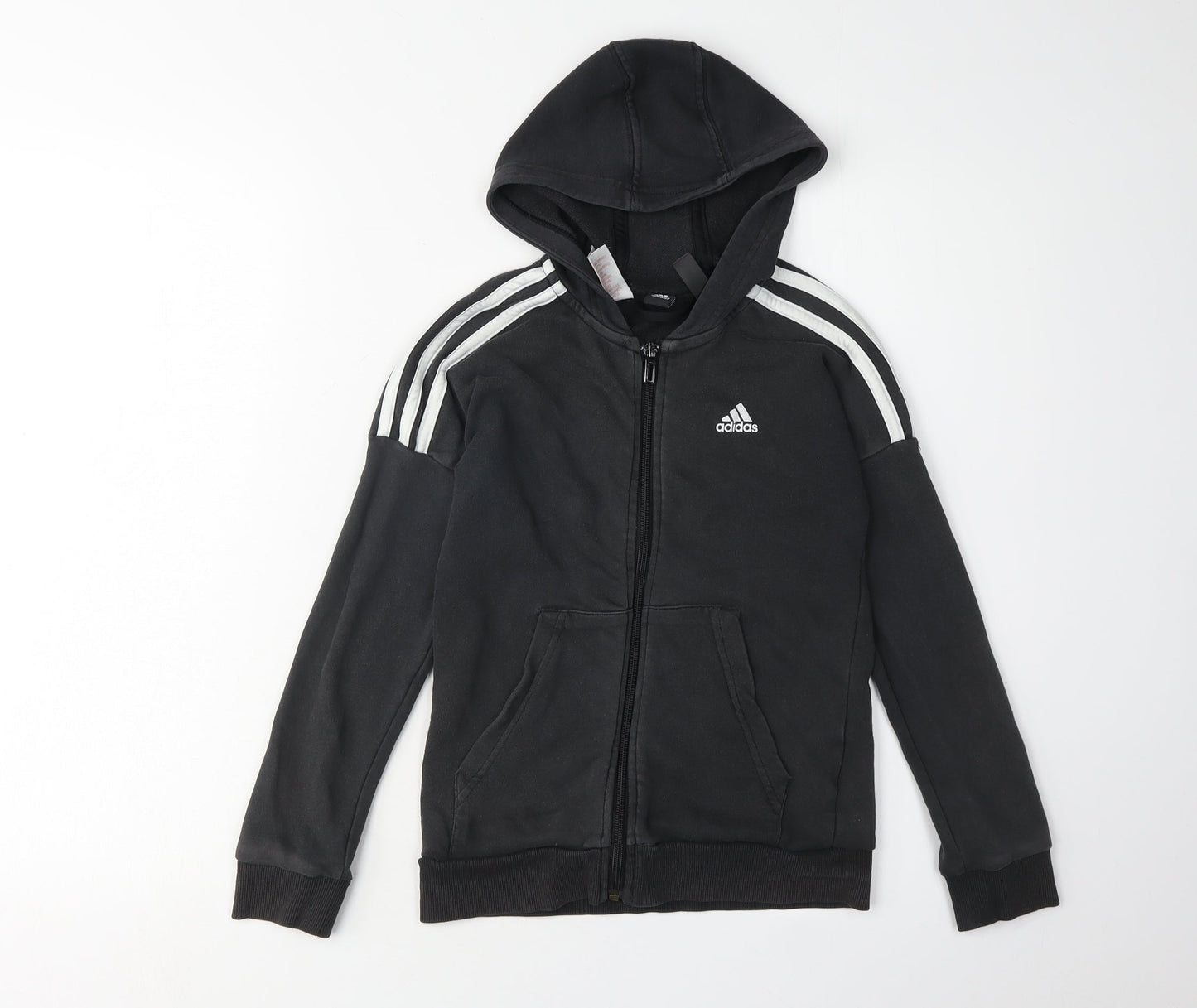 Adidas Boys Black Hoodie Full Zip Size 4 Years Sportswear