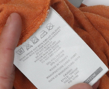 Lyle & Scott Men's Orange Crew Neck T-Shirt - Size S